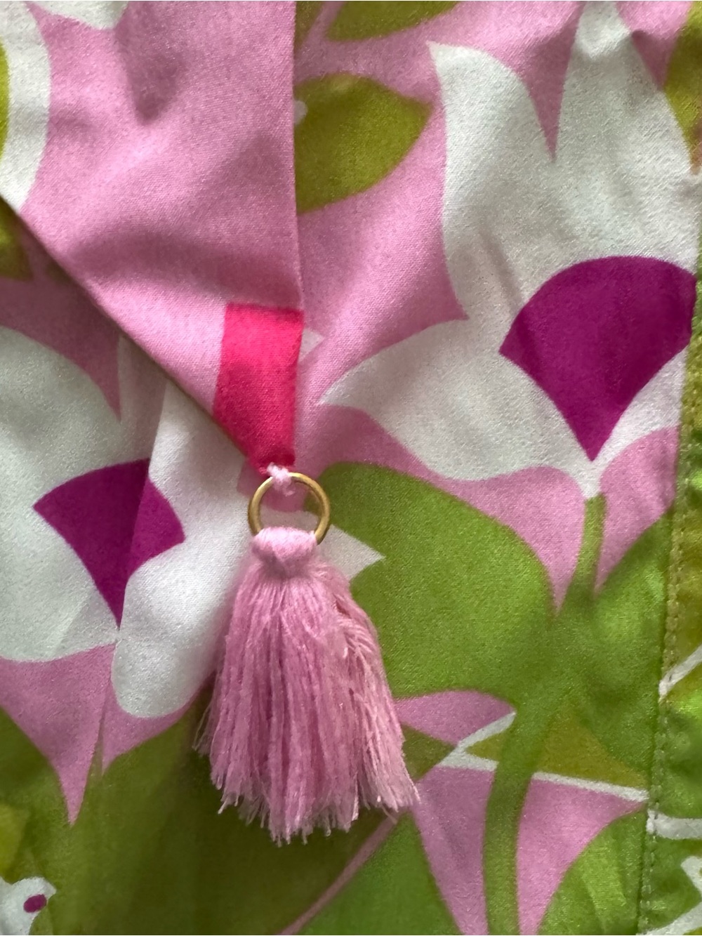 Trina Turk Pink & Lime Floral Button-Front Tie Dress Swim Coverup - Picture 8 of 9